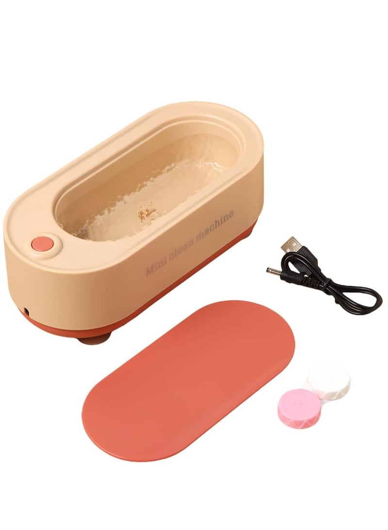 Hi homey Mini Ultrasonic USB-Cleaning Machine Jewelry Cleaner Portable Professional Cleaning Machine for Eyeglasses Dentures Watches Razors Earrings Necklaces Rings Tools Small Items 300ml Capacity  - Image 2