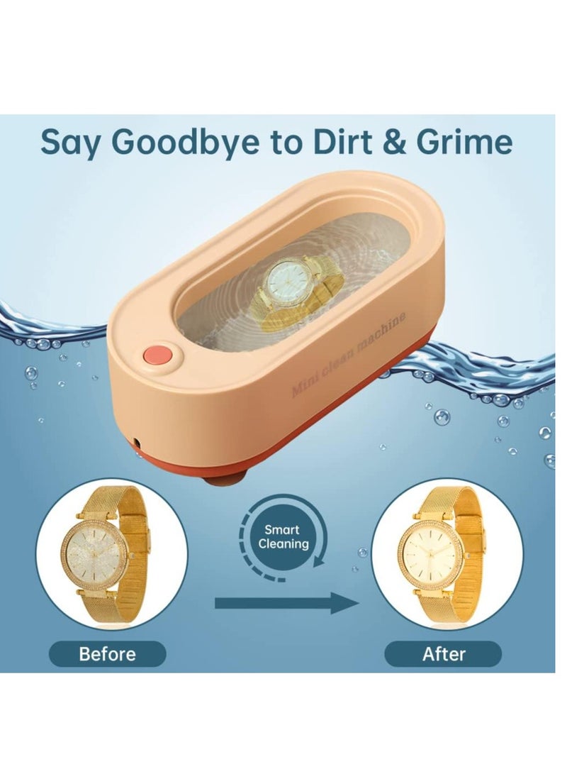 Hi homey Mini Ultrasonic USB-Cleaning Machine Jewelry Cleaner Portable Professional Cleaning Machine for Eyeglasses Dentures Watches Razors Earrings Necklaces Rings Tools Small Items 300ml Capacity  - Image 3