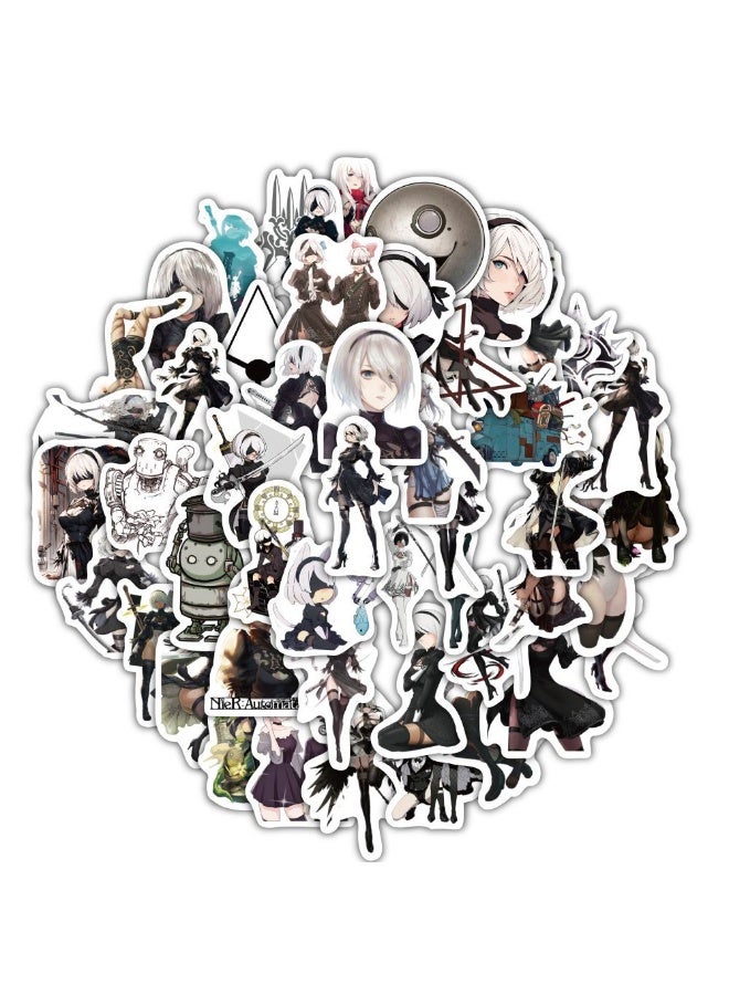 NIBEMINENT 60 Pcs Neil Mechanical Age Deco Kit Waterproof Stickers, High Definition Printing Bright Colors, Suitable for Laptop Skateboard Luggage Water Bottle Guitar DIY - Image 1