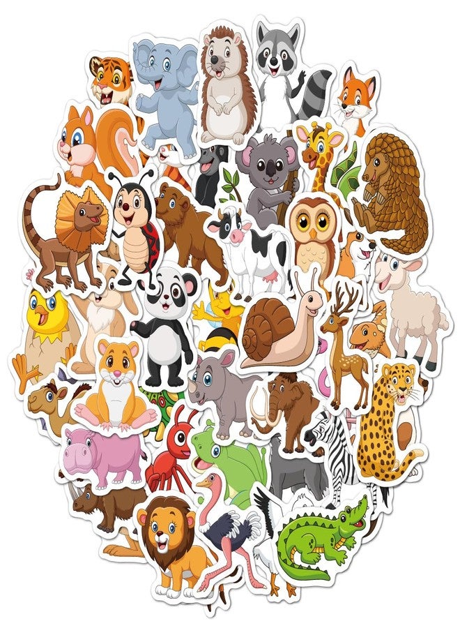 BBPOOL 100pcs Cartoon Animal Stickers for Kids Waterproof Vinyl Stickers for Water Bottle Scrapbook Laptop Skateboard Computer Classroom Reward for Teens Boys Girls - Image 1