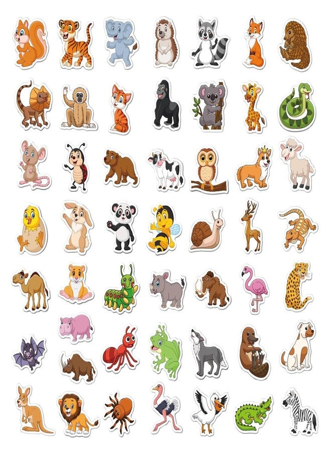 BBPOOL 100pcs Cartoon Animal Stickers for Kids Waterproof Vinyl Stickers for Water Bottle Scrapbook Laptop Skateboard Computer Classroom Reward for Teens Boys Girls - Image 3