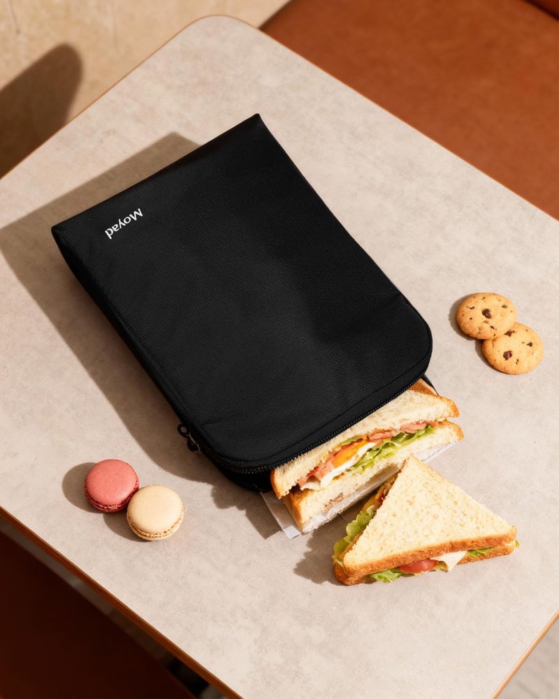 Moyad Reusable Sandwich Bags 2 Pack, Insulated Snack Bag for Lunch Bag, BPA Free Lunch Pouch for Men Women for Picnic, Travel, Office (Black) - Image 5