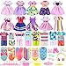 ENOCHT 30 PCS Mini 6 Inch Doll Clothes and Accessories Include 4 Tops 4 Pants for Boy Dolls 5 Dresses 2 Swimsuit and 2 Shoes 10 Outfits Hangers Pocket Glasses Headset Crown for 536 Inch Dolls - Image 2