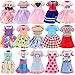 ENOCHT 30 PCS Mini 6 Inch Doll Clothes and Accessories Include 4 Tops 4 Pants for Boy Dolls 5 Dresses 2 Swimsuit and 2 Shoes 10 Outfits Hangers Pocket Glasses Headset Crown for 536 Inch Dolls - Image 3