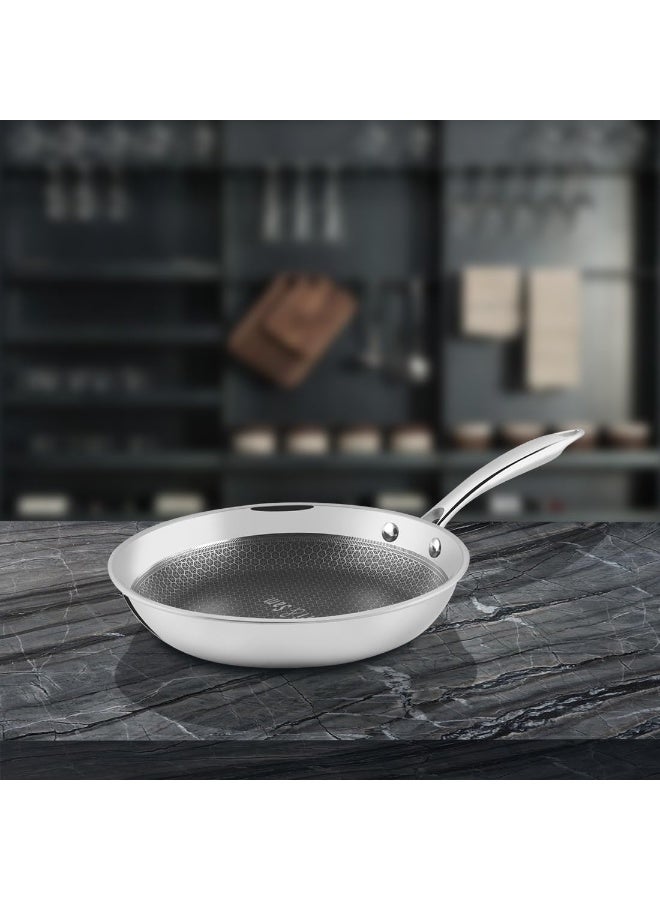 SHRI & SAM Stainless Steel TRIPLY Non-Stick Fry PAN 22cm Linocut - Image 3