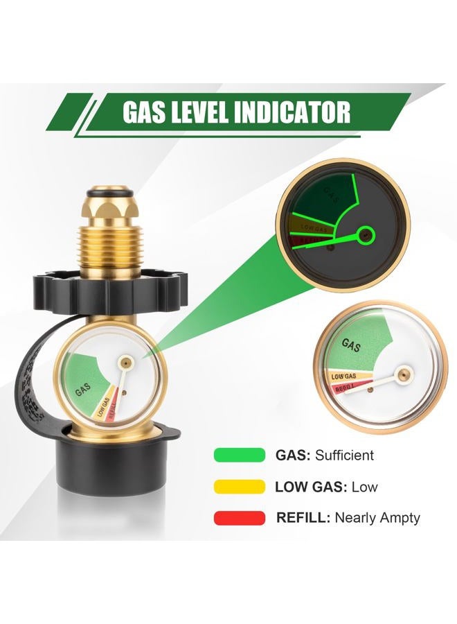 YEYETUO 100 lb Propane Tank Adapter, Propane Tank Gauge with Gauge, Fit POL to QCC1 Propane Tank Adapter, Old to New Connection Type 100lb Propane Tank Gauge - Image 4