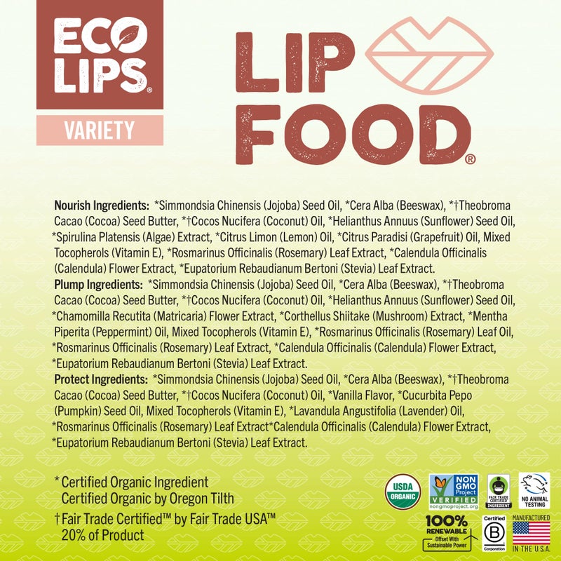 Eco Lips Lip Food - Nutrient Dense & Organic Lip Balm (Nourish, Plump and Protect) - Image 5