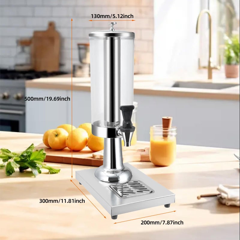 WELKOR Hot and Cold Beverage Dispenser with Stand, 0.79 Gallon All-in-One Commercial Drink Dispenser with Ice Core&Stainless Steel Drip Trays for Parties, Beer Bar, Coffee (1 HEAD-0.79 GAL, SILVER) - Image 2