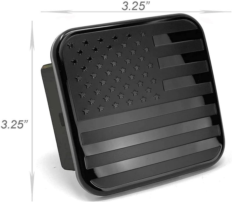 eVerHITCH USA Black Metal Flag Hitch Plug Cover, Fits 2" Receiver - Image 2