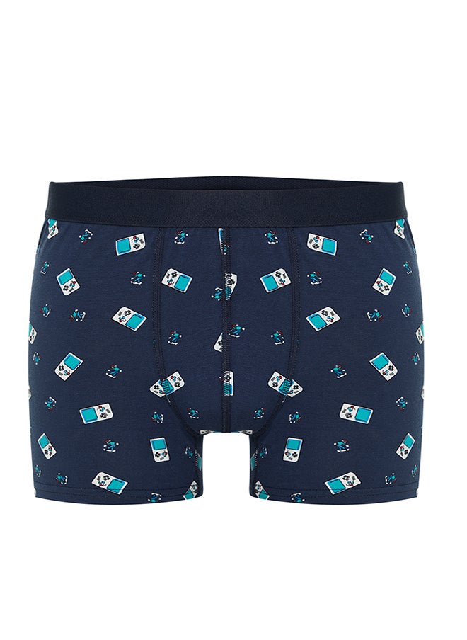 trendyol 3-Piece Multi-Colored Patterned-Plain Mix Cotton Boxers  - Image 5