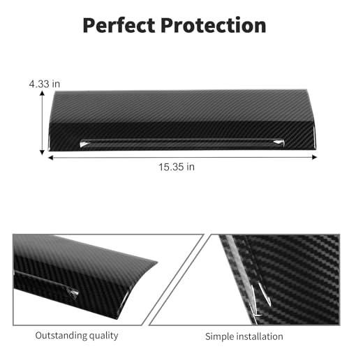 JWWY Passenger Side Console Storage Center Console Glove Panel Dashboard Cover Trim Fit for 2021-2024 Ford F150 Interior Accessories ABS Carbon Fiber - Image 5
