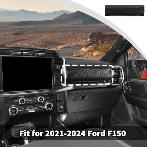 JWWY Passenger Side Console Storage Center Console Glove Panel Dashboard Cover Trim Fit for 2021-2024 Ford F150 Interior Accessories ABS Carbon Fiber - Image 3