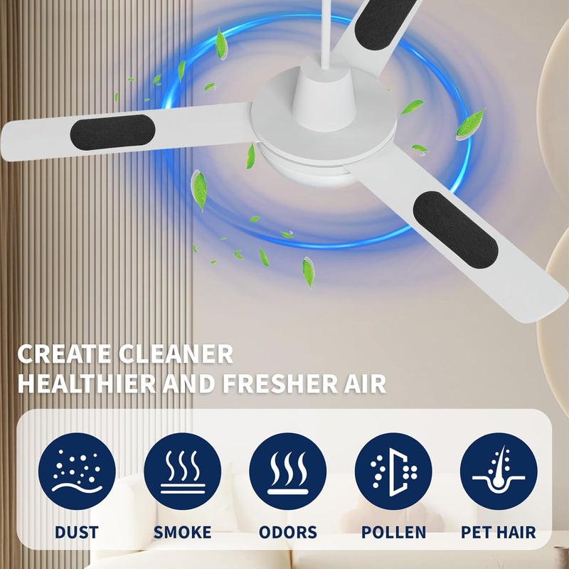 LBLVBNEWD 15 Pack Ceiling Fan Filters for Blades, Air Fan Filters for Ceiling Fan Blades with Activated Charcoal for Common Household Contaminants, Unscented Coconut Carbon Universal Ceiling Fan Air Purifiers - Image 2