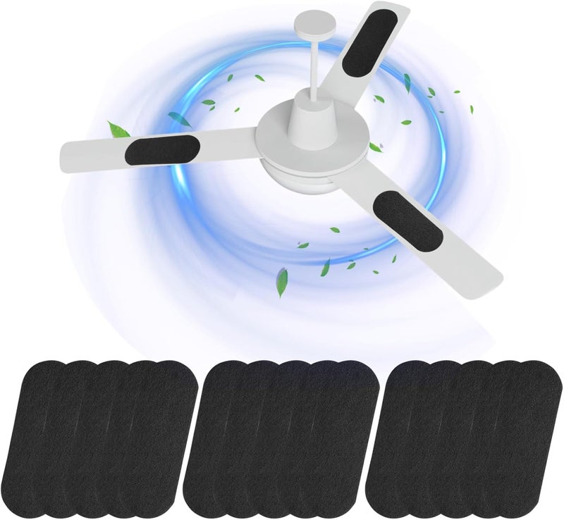 LBLVBNEWD 15 Pack Ceiling Fan Filters for Blades, Air Fan Filters for Ceiling Fan Blades with Activated Charcoal for Common Household Contaminants, Unscented Coconut Carbon Universal Ceiling Fan Air Purifiers - Image 1