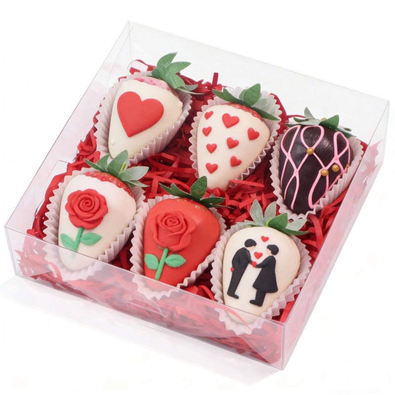 JCXGRVC 20pcs 6x6x2 Inches Cookies Boxes with Clear Window Macaron Boxes Chocolate Covered Strawberries Boxes Cake Plastic Boxe Bakery Boxes Chocolate Truffle Treat Boxes for Gift Cakesickle - Image 1