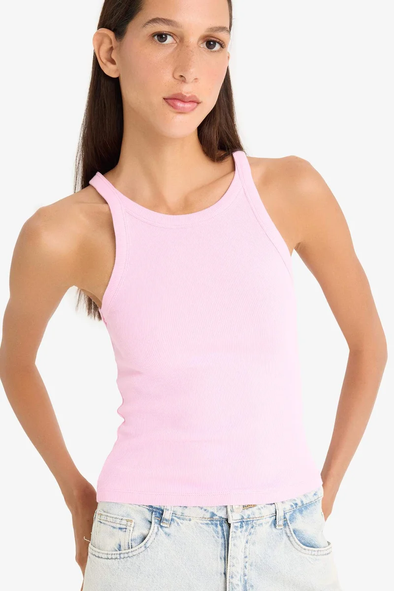 ديفاكتو Slim Fit Camisole Halter Collar Tank Top