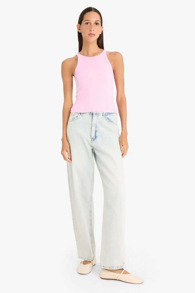 ديفاكتو Slim Fit Camisole Halter Collar Tank Top