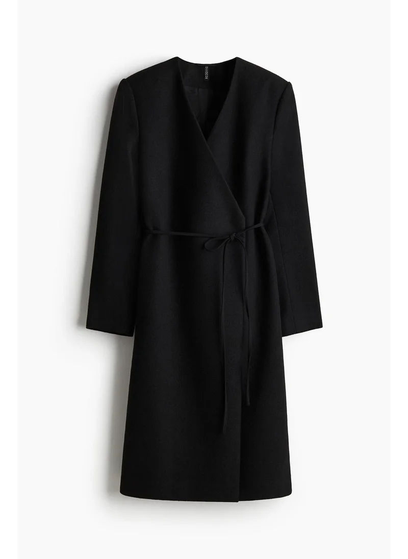 H&M Tie-detail felted coat