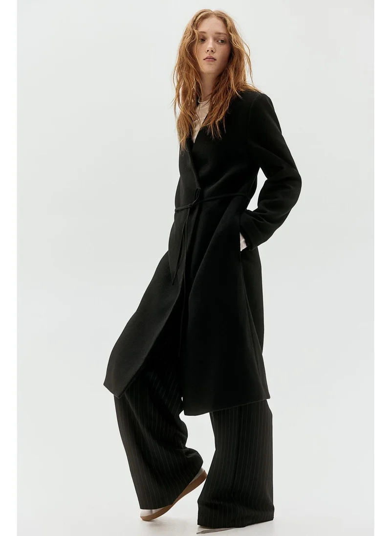 H&M Tie-detail felted coat
