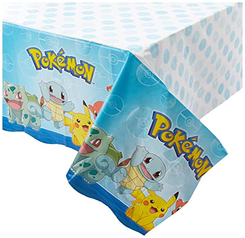Amscan Pokemon Design Plastic Table Cover - 52' x 96' | Multicolor | 1 Pc - Image 1