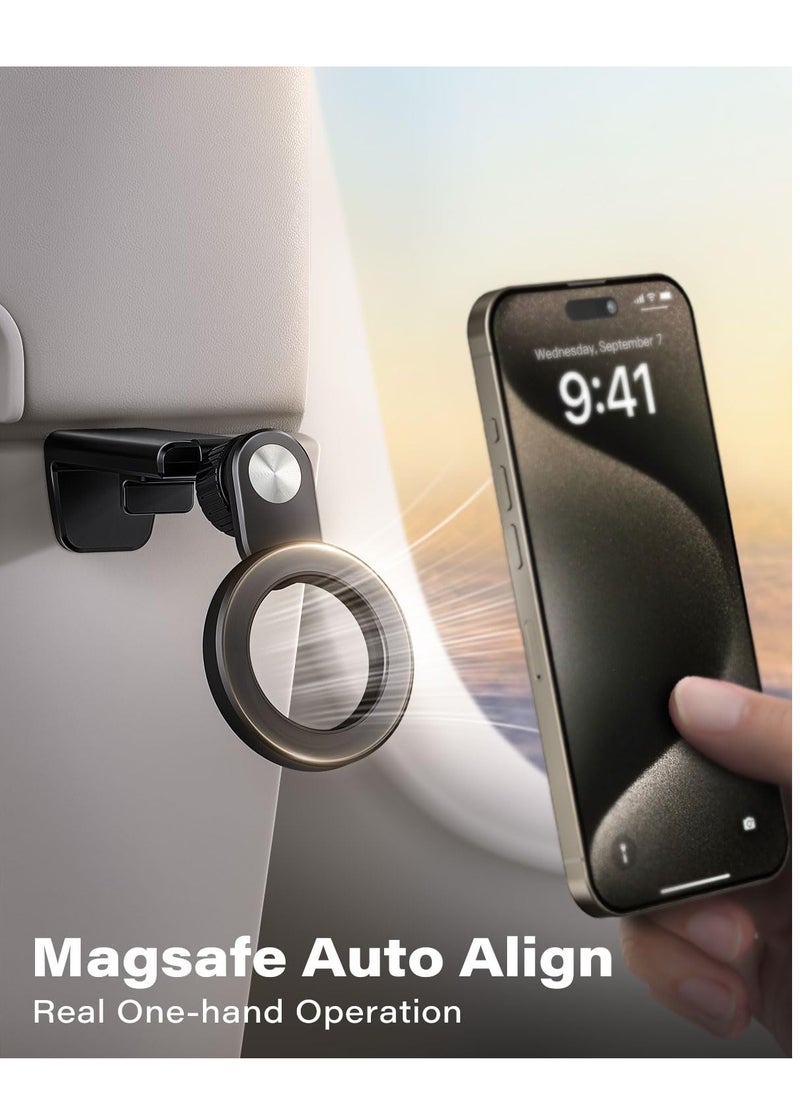 Excefore - For Magsafe Airplane Phone Holder Travel Essentials, Travel Essentials Phone Mount with Multi-Angle Rotation, Travel Must Haves for Flying Fit for iPhone 12 13 14 15 Series & Popsocket - Image 1