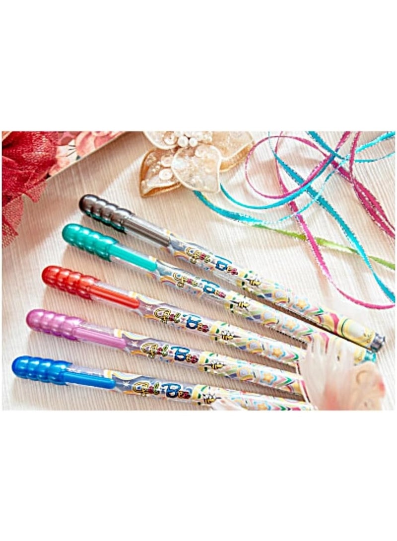 جليتر Glitter Smooth Writing Gel Pens, Set of 5 Colours - Image 4