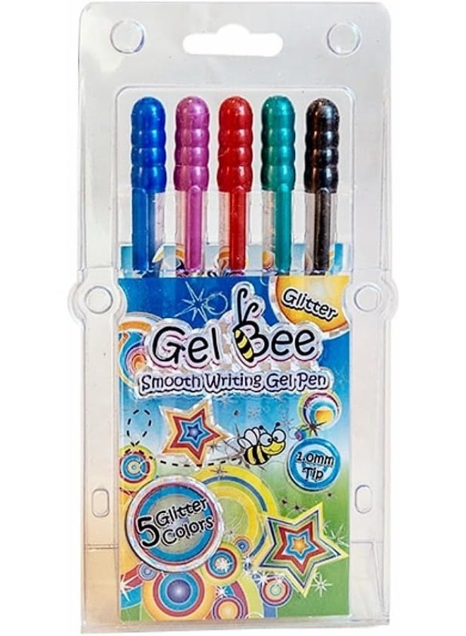 جليتر Glitter Smooth Writing Gel Pens, Set of 5 Colours - Image 1