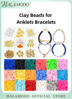DIY Clay Beads for Anklets Bracelets Women Bohemian Rainbow Foot Chain Summer Beach Beads Ankle Bracelet in Multiple Colors for Jewelry Making