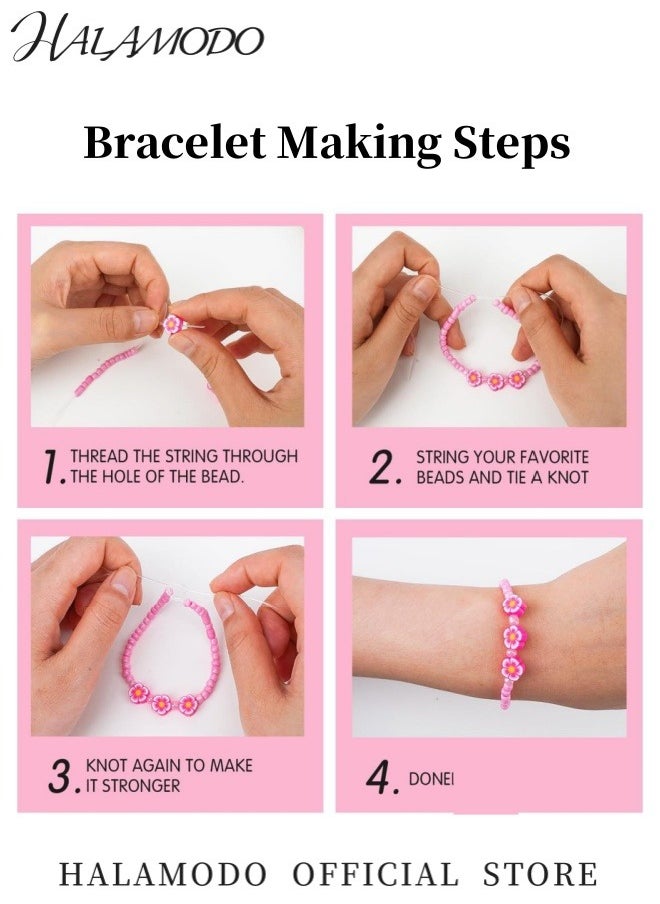 HALAMODO - DIY Clay Beads for Anklets Bracelets Women Bohemian Rainbow Foot Chain Summer Beach Beads Ankle Bracelet in Multiple Colors for Jewelry Making - Image 1