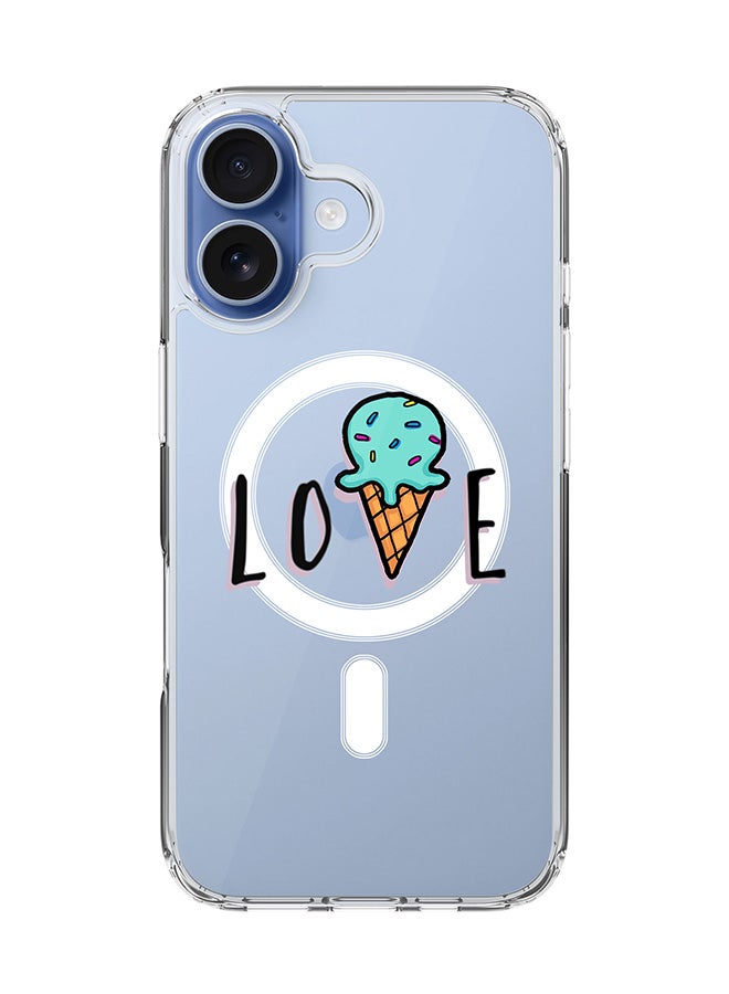 Stylizedd Classic Clear MagSafe Case for iPhone 17 , Hybrid Soft Case Flexible Edges Anti Drop TPU PC Gel Thin Transparent Cover [ Designed for iPhone 17 ] - LoveIcecream Cone