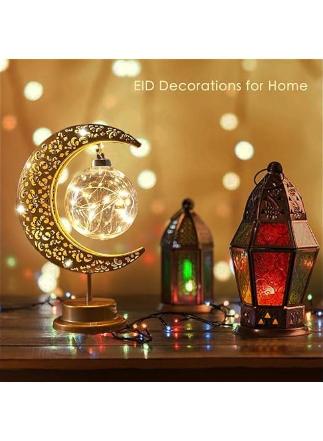 Arabest Enchanted Lunar Ramadan Lamp for Home Table Decor, Galaxy Moon Night Light, Battery Operated Eid Mubarak Decor, Ramadan Lights - Decorations. - Image 2