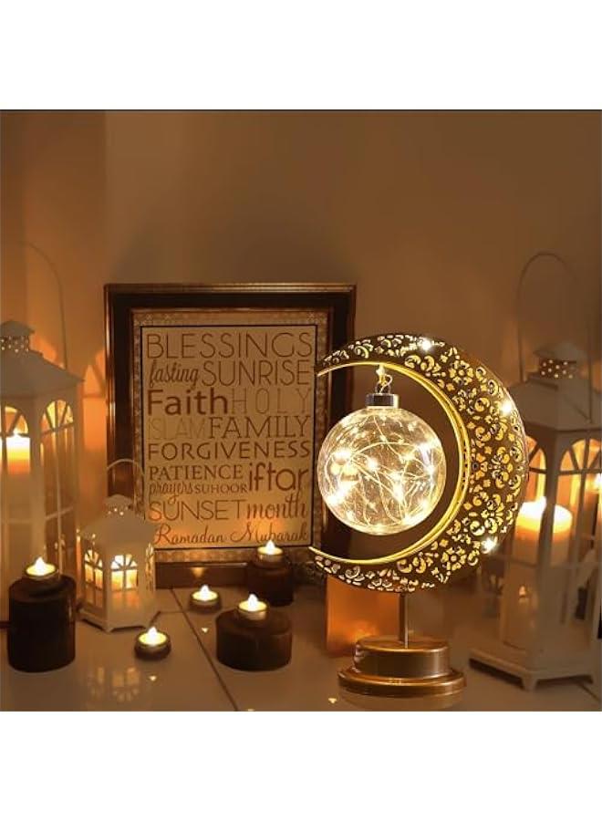 Arabest Enchanted Lunar Ramadan Lamp for Home Table Decor, Galaxy Moon Night Light, Battery Operated Eid Mubarak Decor, Ramadan Lights - Decorations. - Image 4