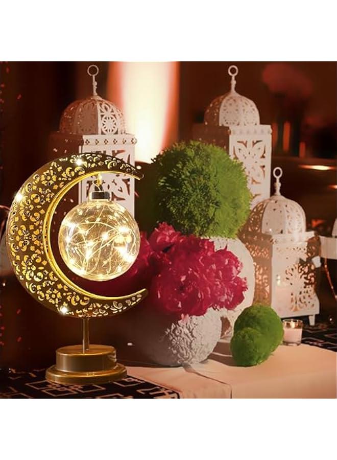 Arabest Enchanted Lunar Ramadan Lamp for Home Table Decor, Galaxy Moon Night Light, Battery Operated Eid Mubarak Decor, Ramadan Lights - Decorations. - Image 5