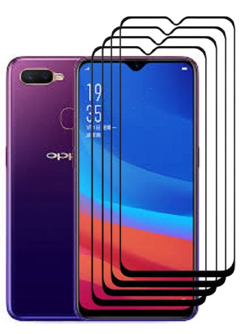 AINA 4 Pieces Tempered Glass Screen Protector 5D Designed For Oppo F9 Full Glue Edge to Edge Full Screen Coverage And Bubble Free - Image 1