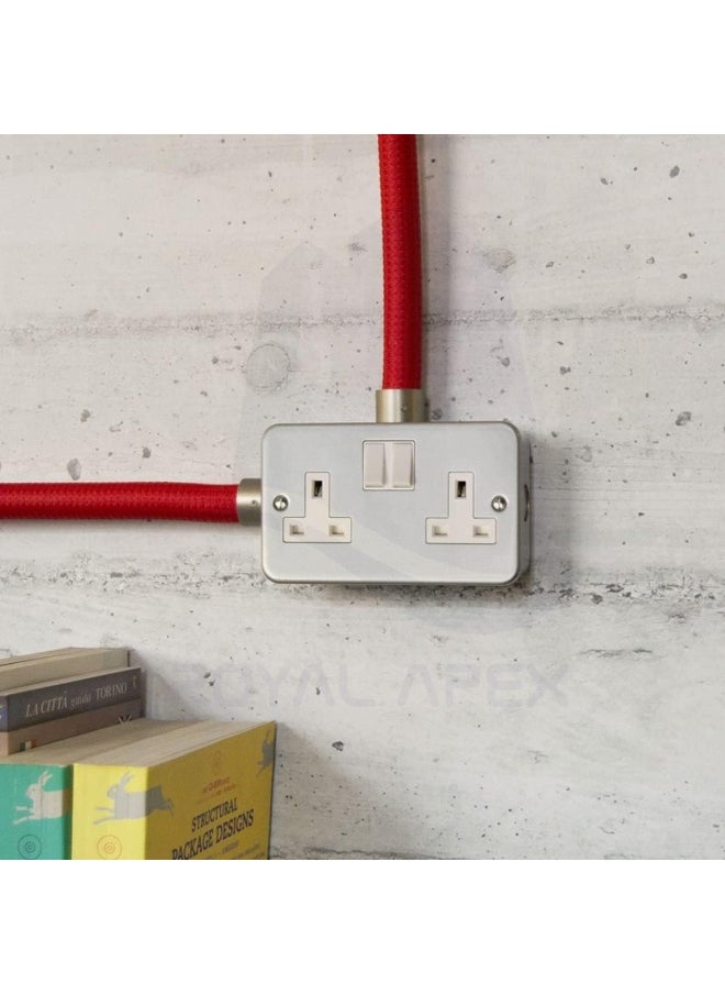 melfi Metal Clade Electrical Wall Switch: Epoxy Gray Powder Coated for Enhanced Durability (METAL CLADE SWITCH SOCKET 13A DOUBLE)  - Image 4