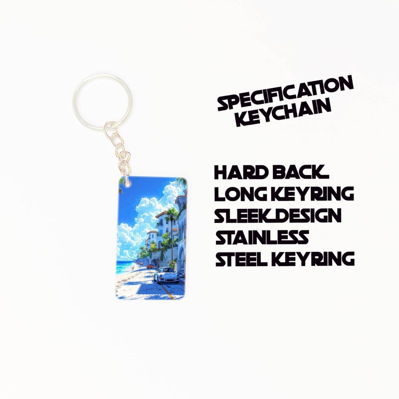 OUTFITQUE OUTFITQUE Premium (Pack of 2) Anime- 435 Printed Long Keychain For Bike, Scooty, Car, MDF Keyholder - Image 3