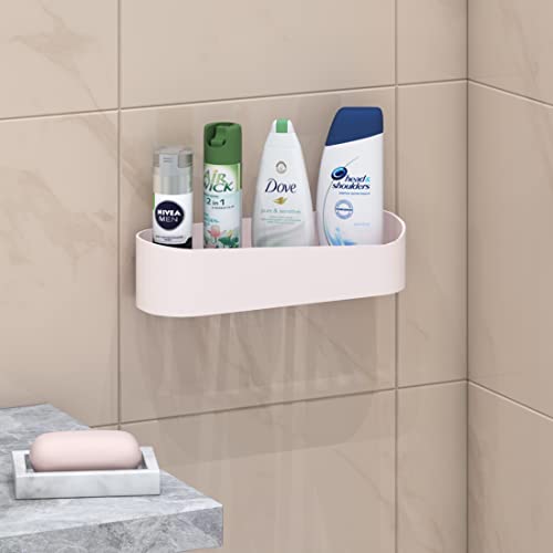 Klaxon Brian Self Adhesive Wall Shelf | ABS Bathroom & Kitchen Wall Organizer (White) - Image 1