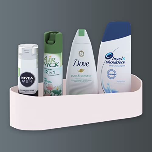 Klaxon Brian Self Adhesive Wall Shelf | ABS Bathroom & Kitchen Wall Organizer (White) - Image 2
