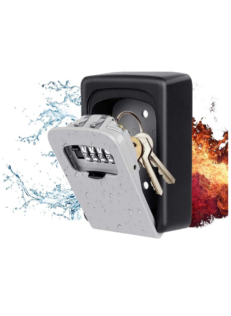 Security Key Lock Box, 4 Digit Metal Outdoor Safe Key Box, Weatherproof Lock box for House Key, Wall Mount Key Storage, Resettable Code, for Outdoor and Indoorfor Outdoor and Indoor - Image 1