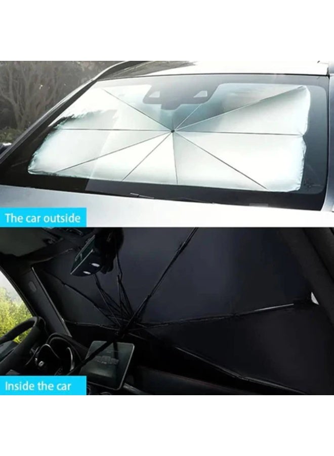 مظلة سيارة أوتوماتيكية بتصميم مقاوم للأشعة فوق البنفسجية والرياح - مظلة سيارة صغيرة الحجم وخفيفة الوزن وسريعة الفتح للحماية من المطر والشمس - ملحق سيارة متين وقابل للحمل - Image 5