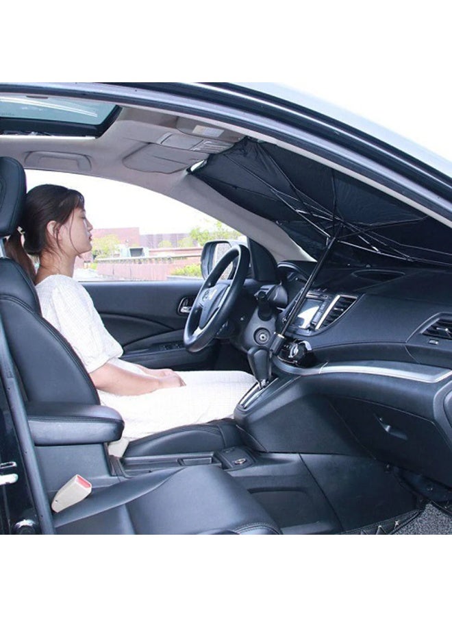 مظلة سيارة أوتوماتيكية بتصميم مقاوم للأشعة فوق البنفسجية والرياح - مظلة سيارة صغيرة الحجم وخفيفة الوزن وسريعة الفتح للحماية من المطر والشمس - ملحق سيارة متين وقابل للحمل - Image 1