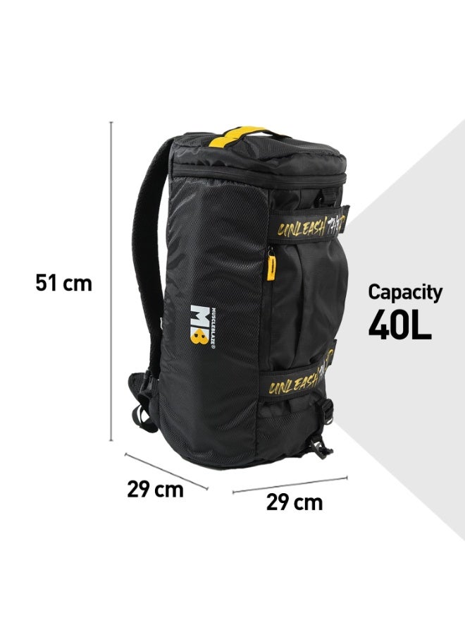 MuscleBlaze Hybrid Gym Bag Cum Backpack, Duffle Bag (Black, 40L) | for Men and Women | Sports Bag - Image 3