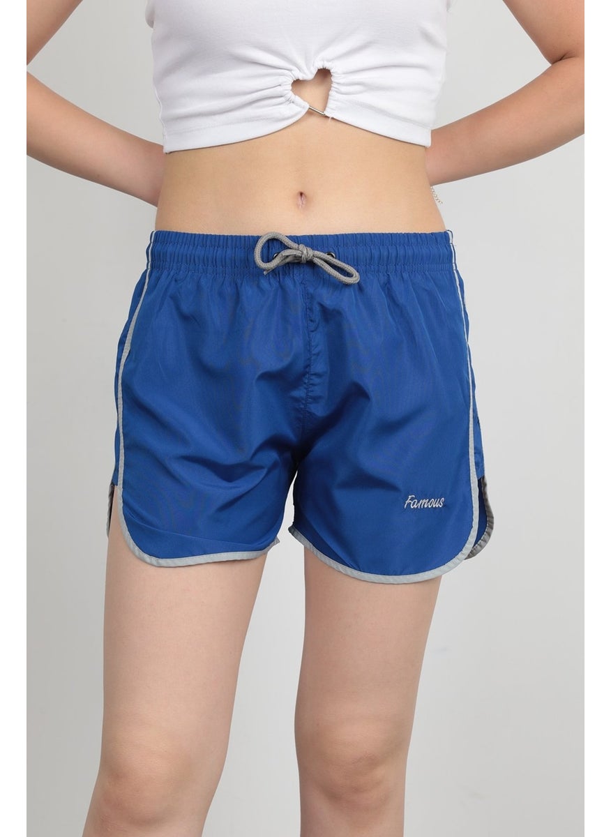 Giysa John Borners Women's Swim Shorts Rope Tie Light Elastic Waist Short Cut Saxe Blue - 5402  - Image 4