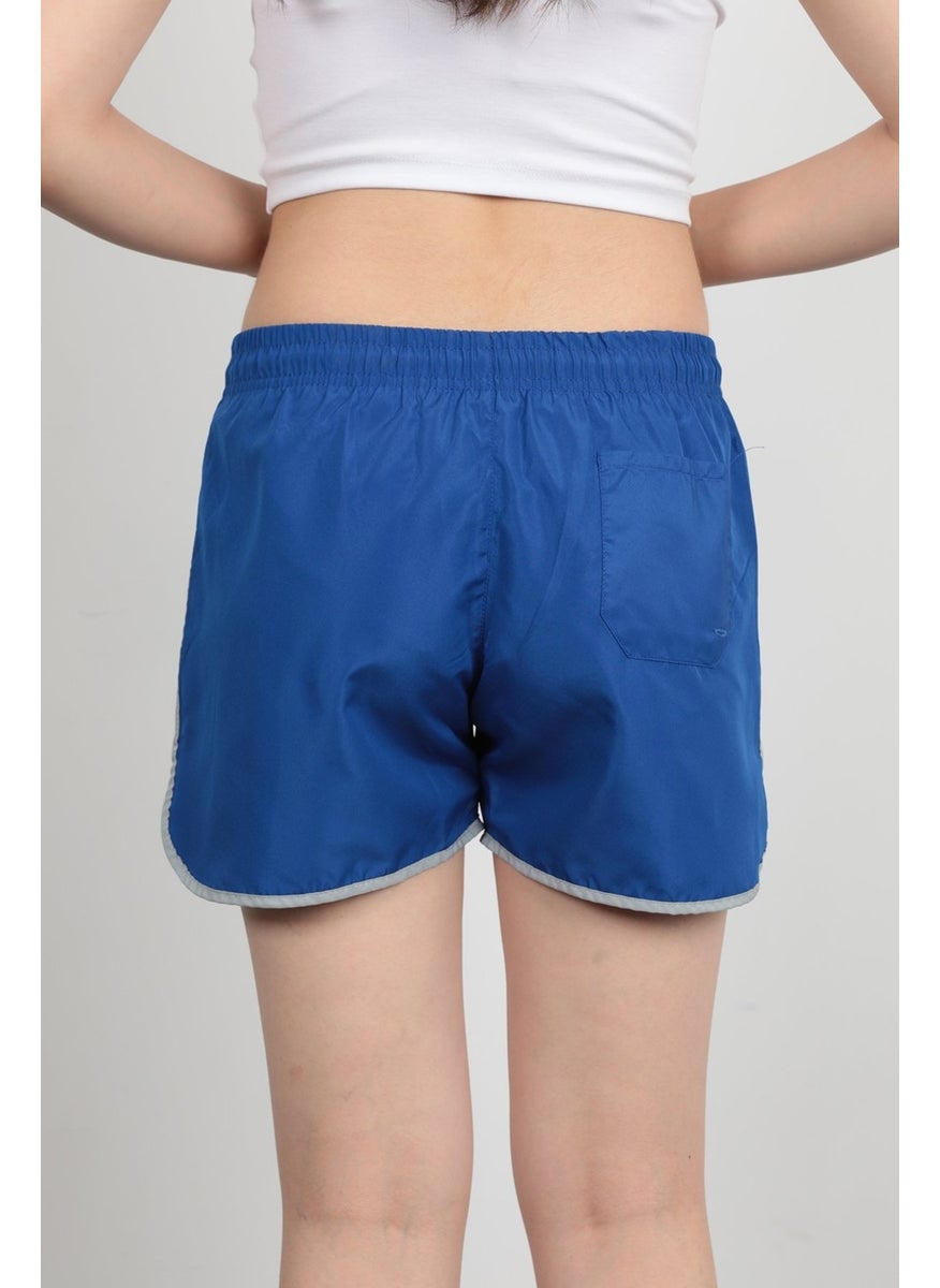Giysa John Borners Women's Swim Shorts Rope Tie Light Elastic Waist Short Cut Saxe Blue - 5402  - Image 3