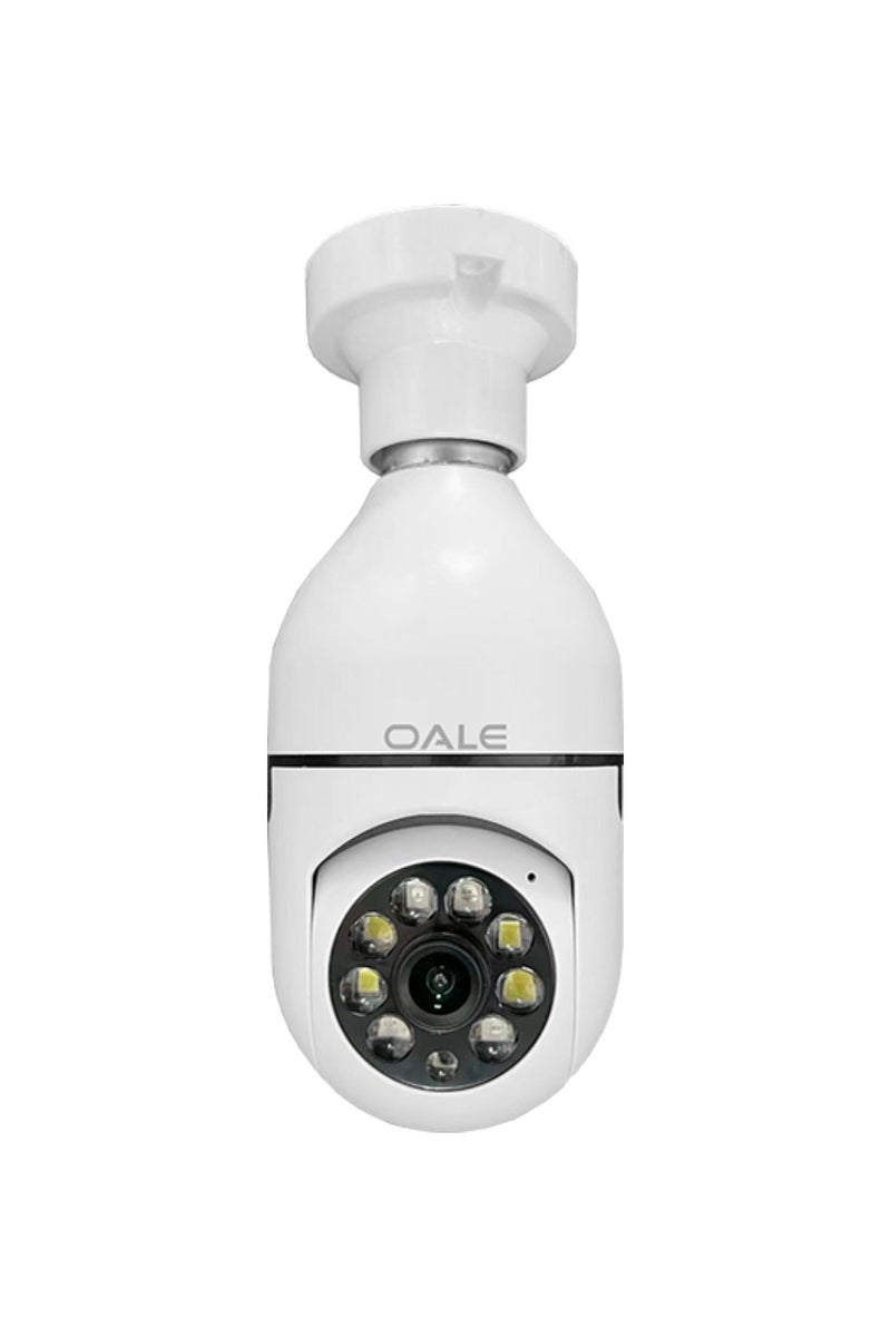 OALE iHome 02 Smart Security Camera 1080*960 HD Resolution, 360° Full View Day & Night Vision, Dual-Track Audio Outdoor Security Camera For Home & Indoor WiFi IP Cameras BT/Wifi Bulb Camera With Holder E27 Base Wireless Camera  - Image 1