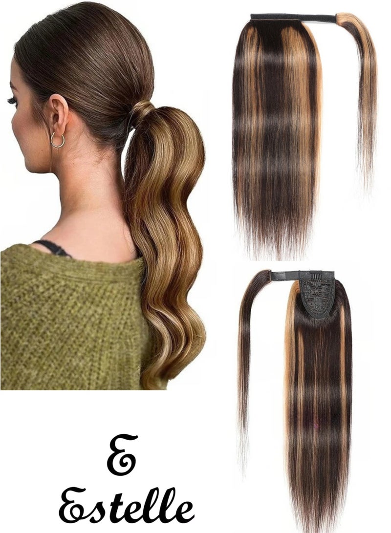 إستيل وصلات ذيل الحصان، وصلات ذيل الحصان بشعر طبيعي 100%، قطعة شعر حقيقية مع معجون سحري ومشط للنساء - Image 1