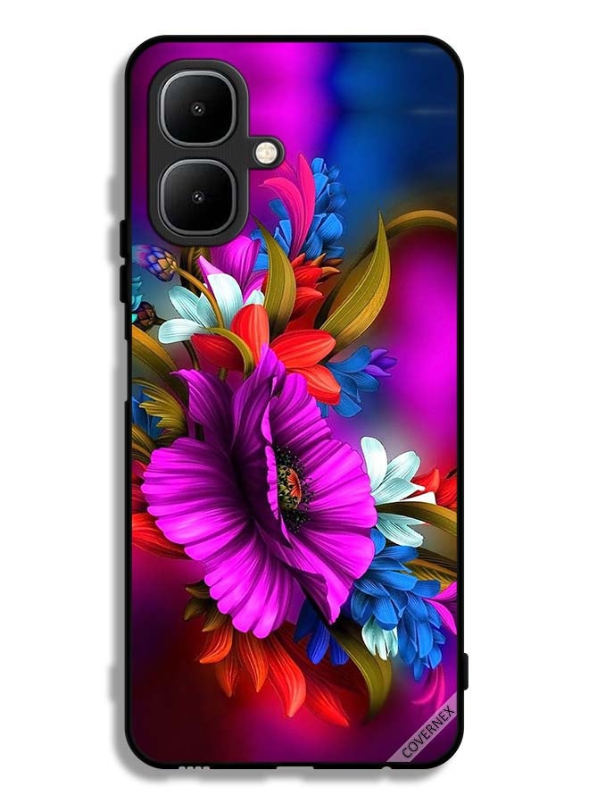 غطاء حماية إنفينكس سمارت 10 مزخرف بفن الزهور HD