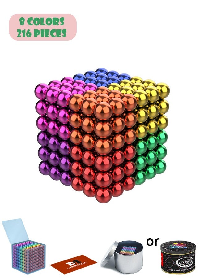 Lemon - 8 Colour BuckyBalls 216-Piece Magnetic Educational Bucky Balls Toys 5 Millimeter - Image 1