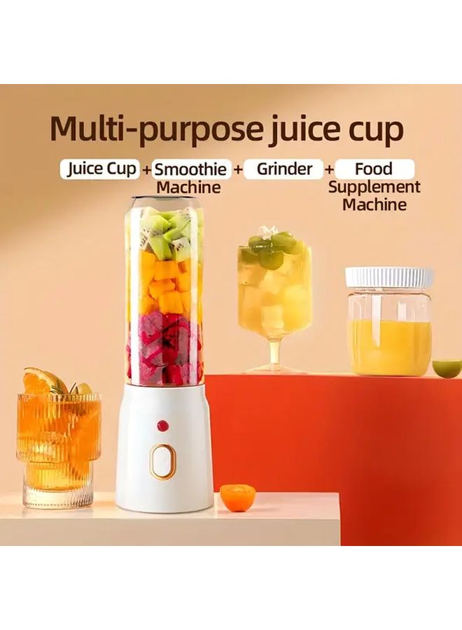 White Portable Juicer Blender USB Rechargeable Dual Cup For Smoothies - Image 5