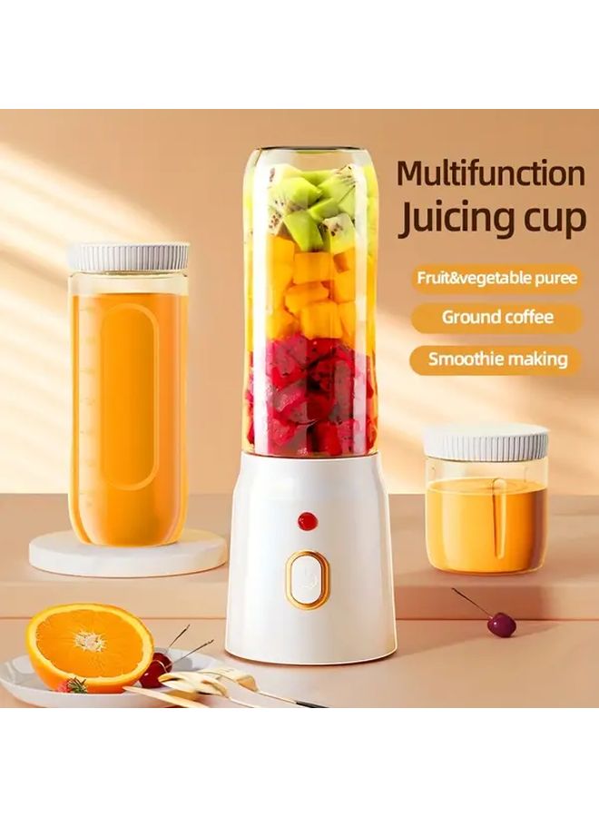White Portable Juicer Blender USB Rechargeable Dual Cup For Smoothies - Image 3